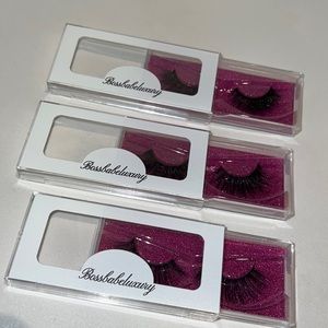 Bossbabeluxury assorted natural mink false eye lash extensions black luxurious